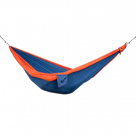 HAMAC DOUBLE TOILE PARACHUTE ROYAL BLUE ORANGE    